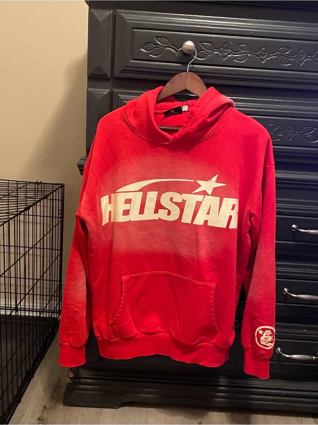Allstar Red Hooded Sweatshirt With White Logo